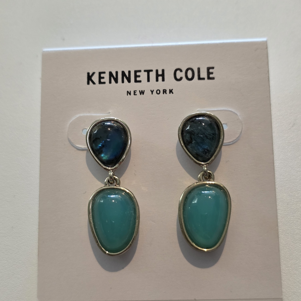Kenneth Cole Blue and Silver Drop Earrings